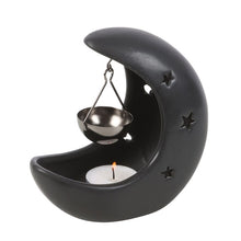 Load image into Gallery viewer, Black Crescent Moon Hanging Oil Burner