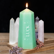 Load image into Gallery viewer, Luck Crystal Candle with Rough Green Aventurine