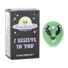 Load image into Gallery viewer, Set of 24 Glass Alien Token Gifts in Display