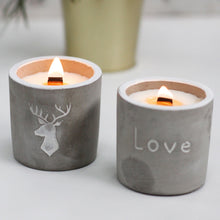 Load image into Gallery viewer, Concrete Candle - Stag Head - Whiskey & Woodsmoke