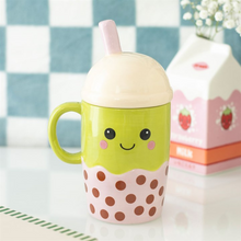 Load image into Gallery viewer, Kawaii Bubble Tea Lidded Mug