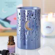 Load image into Gallery viewer, Iridescent Purple Moon Pillar Oil Burner and Wax Warmer