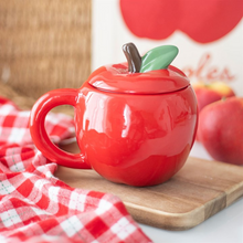 Load image into Gallery viewer, Apple Shaped Lidded Mug