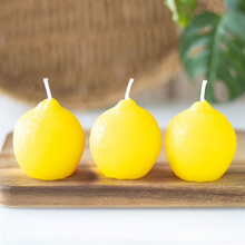 Load image into Gallery viewer, Set of 3 Lemon Shaped Candles