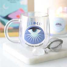 Load image into Gallery viewer, Intuition Double Walled Glass Mug with Aura Crystal Tea Infuser