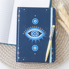 Load image into Gallery viewer, All Seeing Eye A5 Notebook with Crystal Chip Pen
