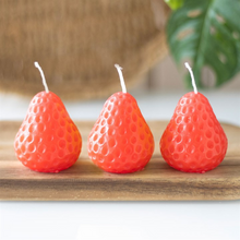Load image into Gallery viewer, Set of 3 Strawberry Shaped Candles