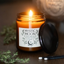 Load image into Gallery viewer, Mystic Moon Sage & Lavender Amber Glass Candle