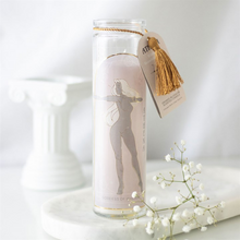 Load image into Gallery viewer, Athena Goddess Tube Candle with Clear Quartz Crystals