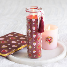 Load image into Gallery viewer, Sacred Heart Print Black Fig Tube Candle