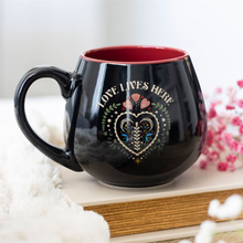 Load image into Gallery viewer, Love Lives Here Folk Heart Rounded Mug