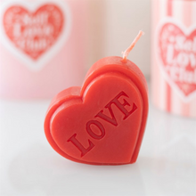 Load image into Gallery viewer, Red Love Heart Shaped Valentine's Day Candle