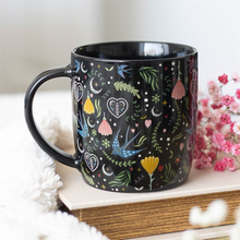 Load image into Gallery viewer, Black Midnight Bloom Print Mug