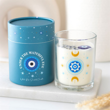 Load image into Gallery viewer, Under Watchful Eyes White Rose Candle with Crystals
