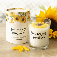 Load image into Gallery viewer, You Are My Sunshine Candle with 3D Sunflower