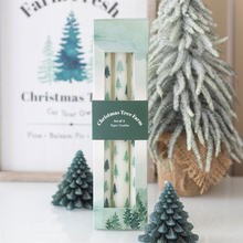 Load image into Gallery viewer, Set of 3 White Fir Tree Taper Candles