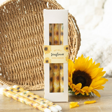 Load image into Gallery viewer, Set of 3 Sunflower Taper Candles