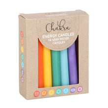 Load image into Gallery viewer, Pack of 14 Unscented Chakra Energy Candles