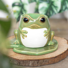 Load image into Gallery viewer, Frog Shaped Oil Burner on Lily Pad Wax Warmer