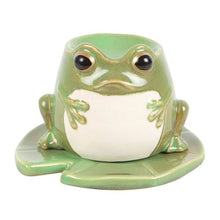 Load image into Gallery viewer, Frog Shaped Oil Burner on Lily Pad Wax Warmer