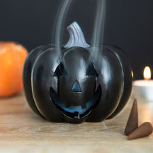 Load image into Gallery viewer, Black Pumpkin Incense Cone Holder