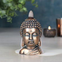 Load image into Gallery viewer, Bronze Buddha Head Backflow Incense Burner