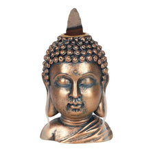 Load image into Gallery viewer, Bronze Buddha Head Backflow Incense Burner