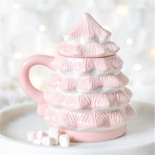 Load image into Gallery viewer, Pink Christmas Tree Shaped Mug
