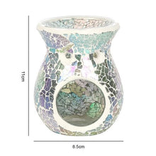 Load image into Gallery viewer, Small Light Blue Iridescent Crackle Oil Burner and Wax Warmer