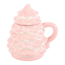 Load image into Gallery viewer, Pink Christmas Tree Shaped Mug