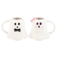 Load image into Gallery viewer, Mr and Mrs Boo Ghost Shaped Mug Set