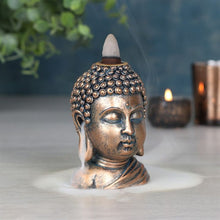 Load image into Gallery viewer, Bronze Buddha Head Backflow Incense Burner