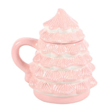 Load image into Gallery viewer, Pink Christmas Tree Shaped Mug