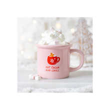 Load image into Gallery viewer, Pink Hot Cocoa and Chill Mug