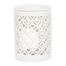 Load image into Gallery viewer, White Matte Lattice Cut Wax Melt Warmer