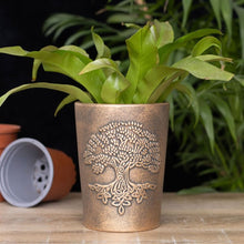 Load image into Gallery viewer, Tree of Life Bronze Terracotta Plant Pot by Lisa Parker