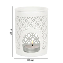Load image into Gallery viewer, White Matte Lattice Cut Wax Melt Warmer