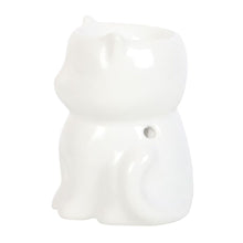 Load image into Gallery viewer, Shiny White Cat Oil/Incense Burner