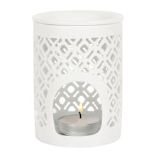 Load image into Gallery viewer, White Matte Lattice Cut Wax Melt Warmer