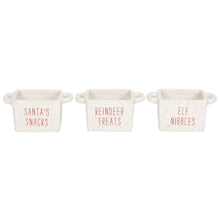 Load image into Gallery viewer, Set of 3 Ceramic Christmas Snack Bowls