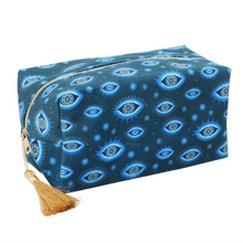 Load image into Gallery viewer, All Seeing Eye Print Velvet Makeup Bag
