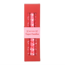Load image into Gallery viewer, Set of 3 Girl Gang Bow and Heart Taper Candles
