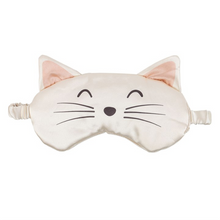Load image into Gallery viewer, White Cat Face Satin Eye Mask
