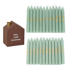 Load image into Gallery viewer, Set of 24 Mini Advent Candles with Holder
