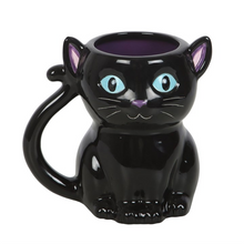 Load image into Gallery viewer, Cute and Creepy Black Cat Mug
