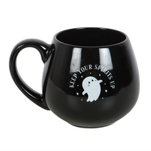 Load image into Gallery viewer, Keep Your Spirits Up Rounded Ghost Mug
