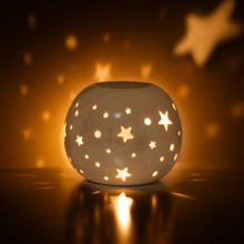 Load image into Gallery viewer, White Iridescent Star Oil Burner and Wax Warmer
