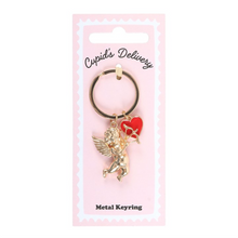 Load image into Gallery viewer, Cupid&#39;s Delivery Cherub Keyring
