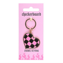 Load image into Gallery viewer, Checkerboard Heart Keyring
