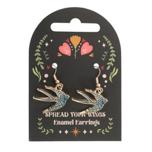Load image into Gallery viewer, Blue Spread Your Wings Swallow Earrings
